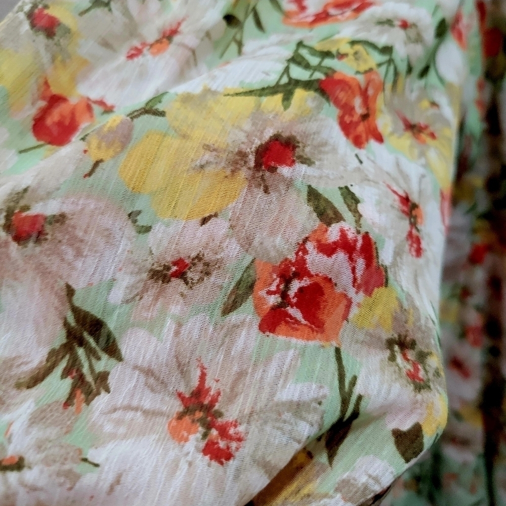 Roz & Ali Long Sleeve Pleated Blouse Floral 3 xl NWT - Picture 5 of 11